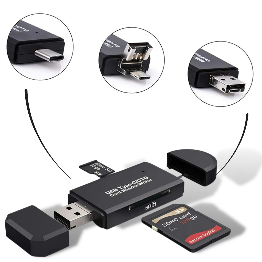 3-in-1 SD memory card reader
