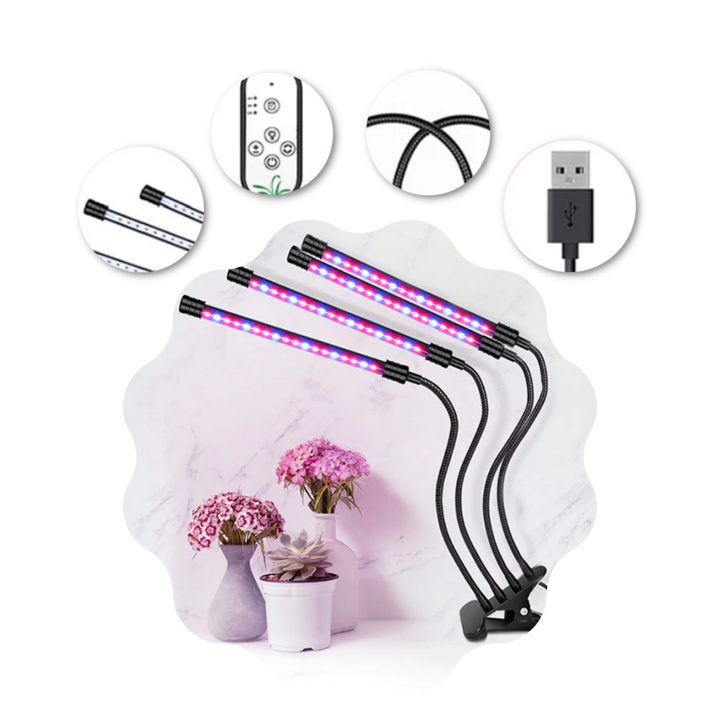 Luce da coltivazione interna a 4 teste LED USB