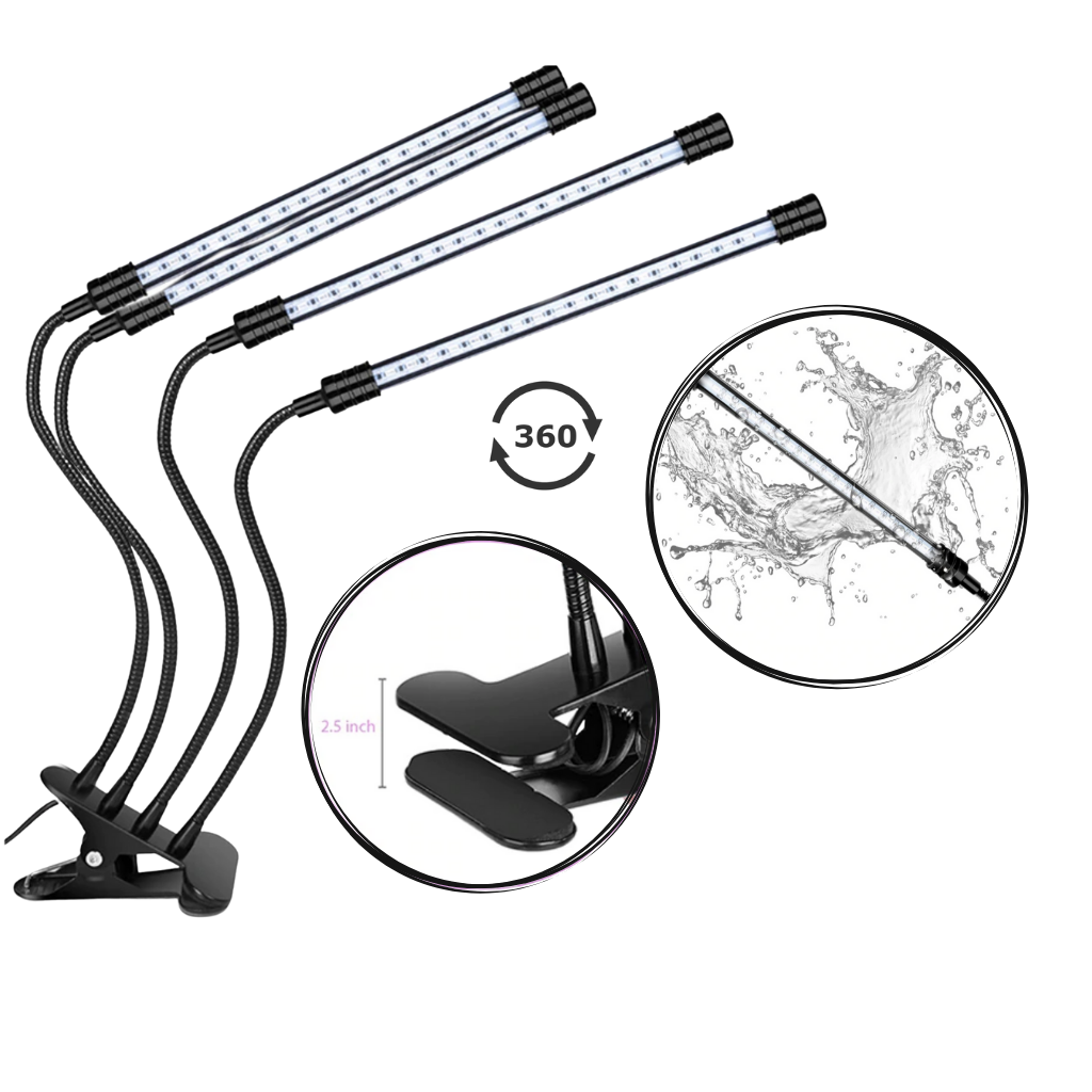 Luce da coltivazione interna a 4 teste LED USB - Ozerty