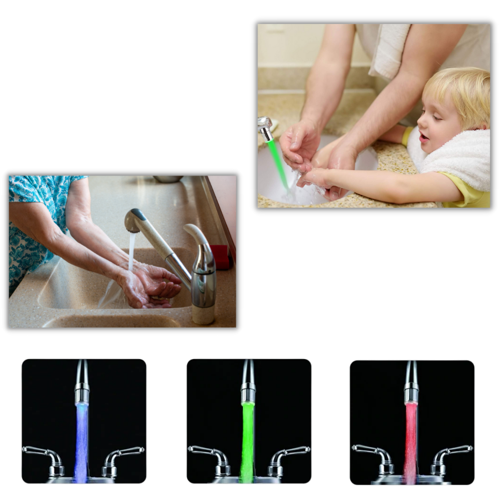 Ugello del rubinetto con sensore di temperatura che cambia colore - Ozerty