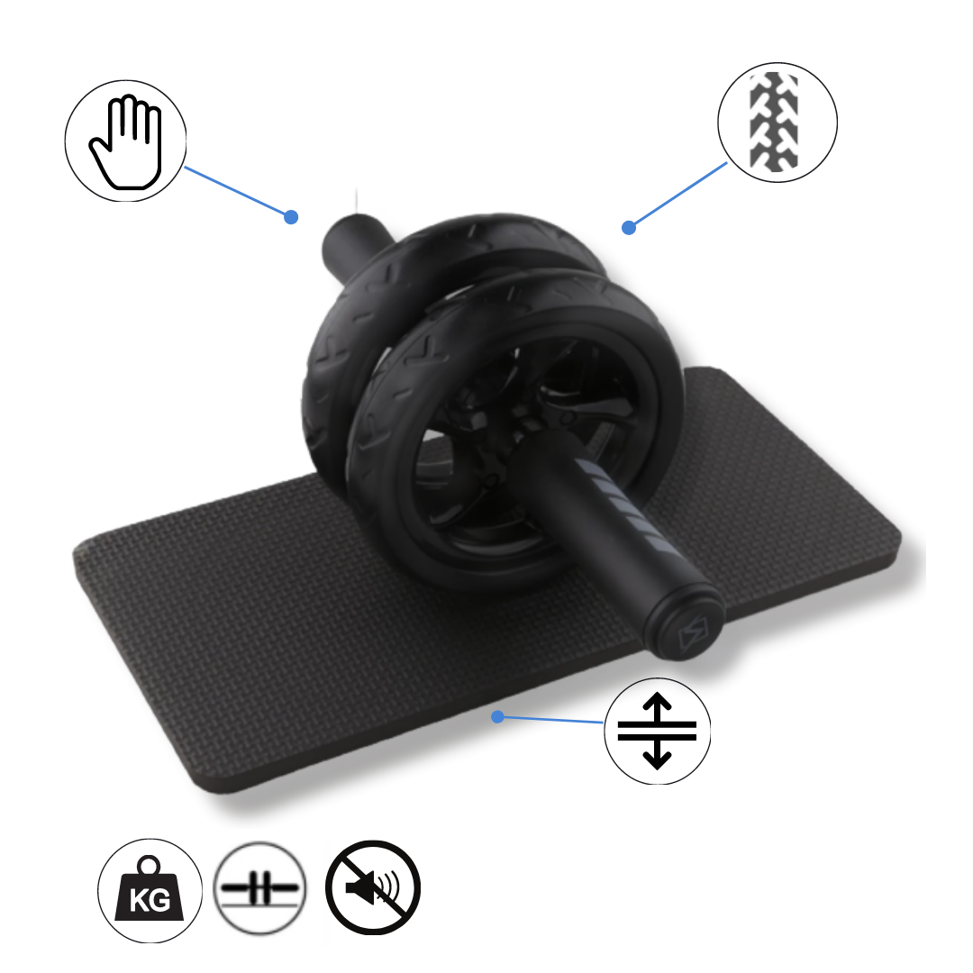 Rullo per addominali con impugnature imbottite - Ozayti