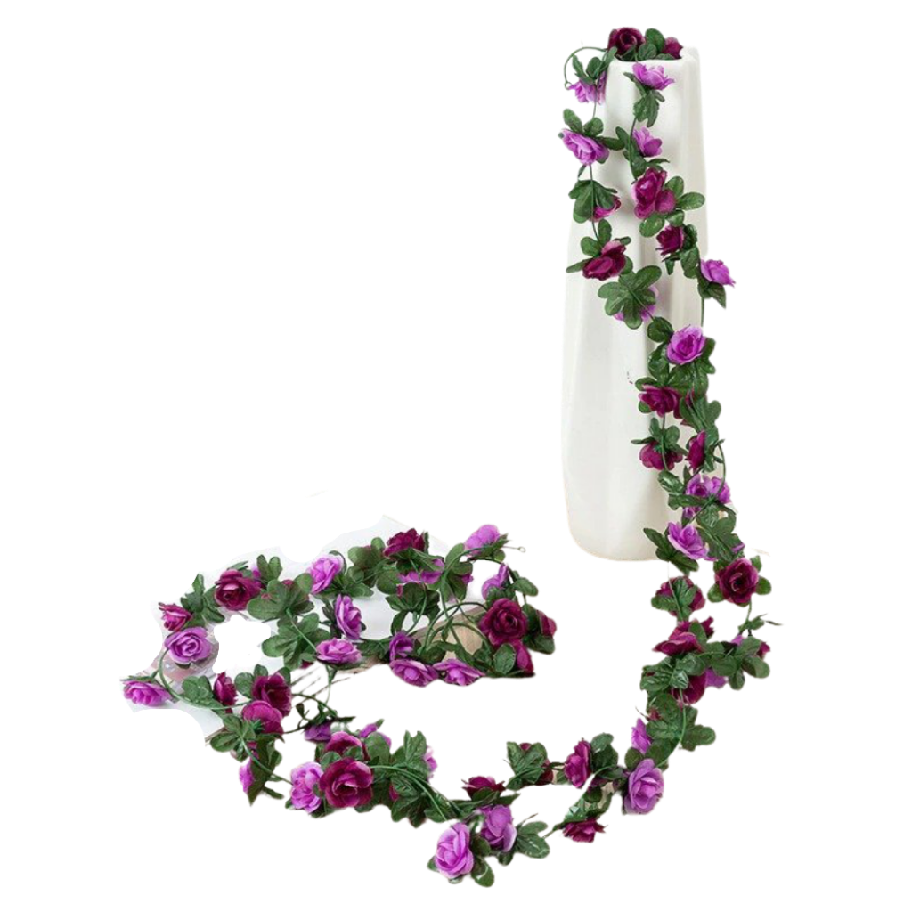 Garland of artificial roses