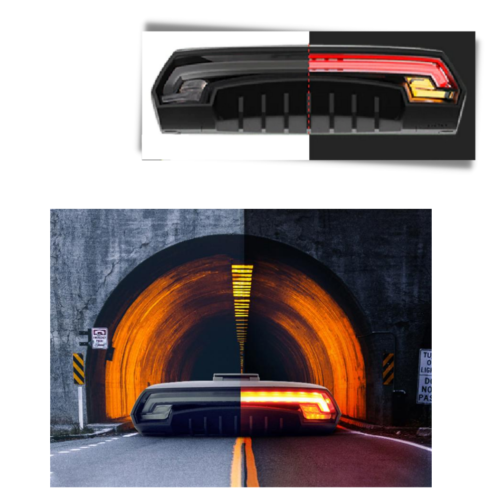 Luce posteriore di sicurezza della bicicletta con indicatori - Ozerty