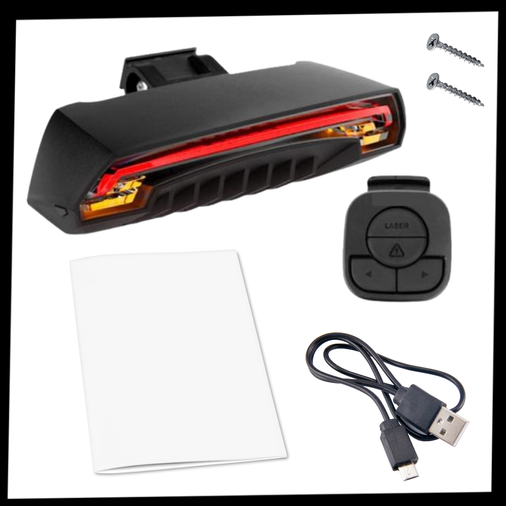 Luce posteriore di sicurezza della bicicletta con indicatori - Ozerty