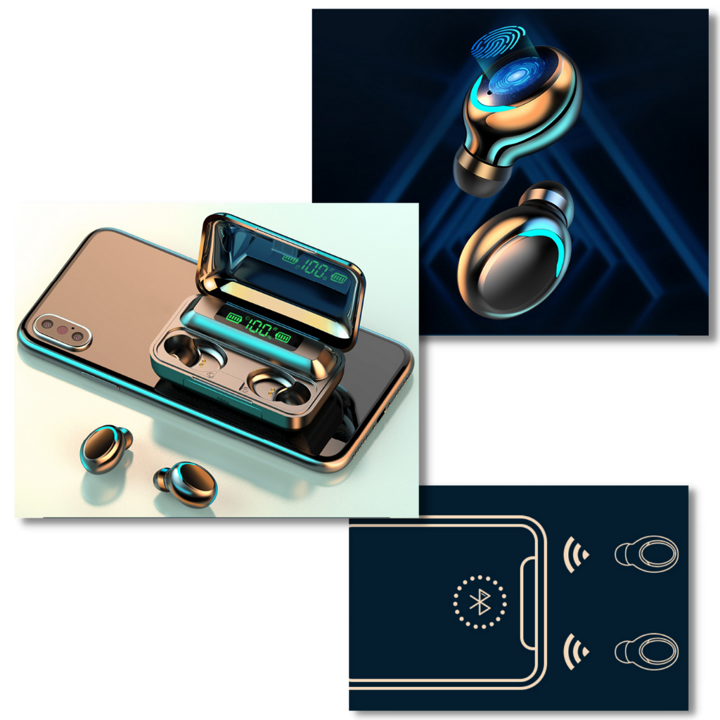 Auricolari Bluetooth con scatola di ricarica della batteria - Ozerty