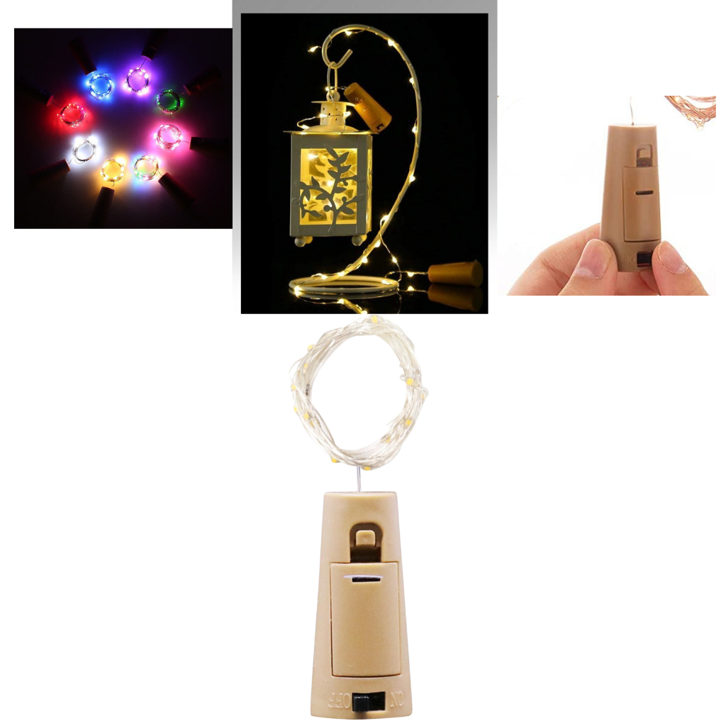 Stringa di luce LED bottiglie con tappo di sughero (confezione da 3) - Ozerty