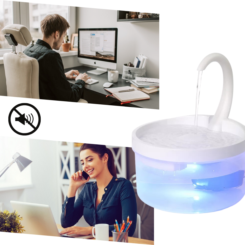 Fontana d'acqua automatica per gatto con luce LED