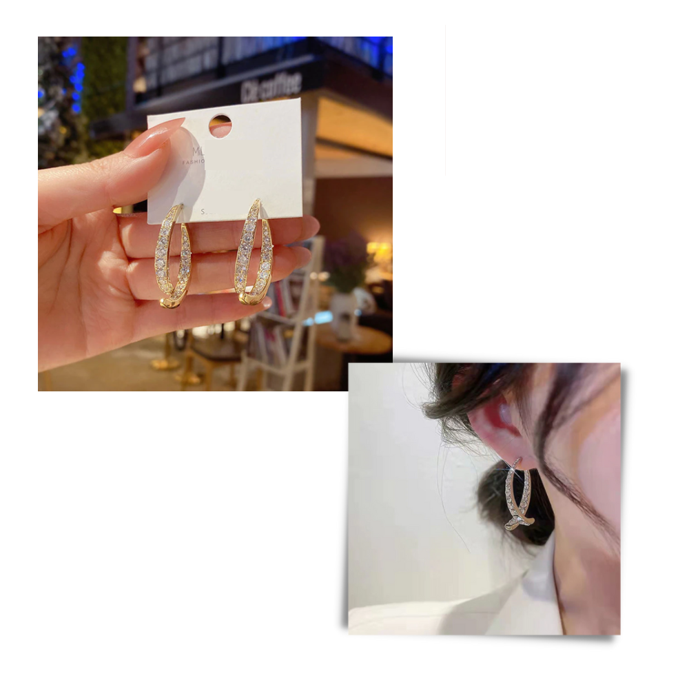 Orecchini a croce in argento/oro - Ozerty