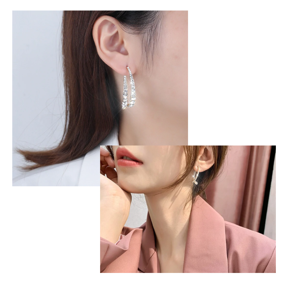 Orecchini a croce in argento/oro - Ozerty