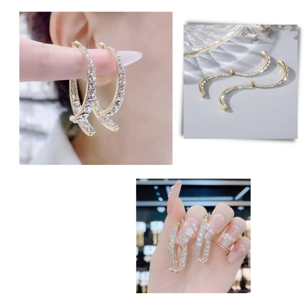 Orecchini a croce in argento/oro - Ozerty