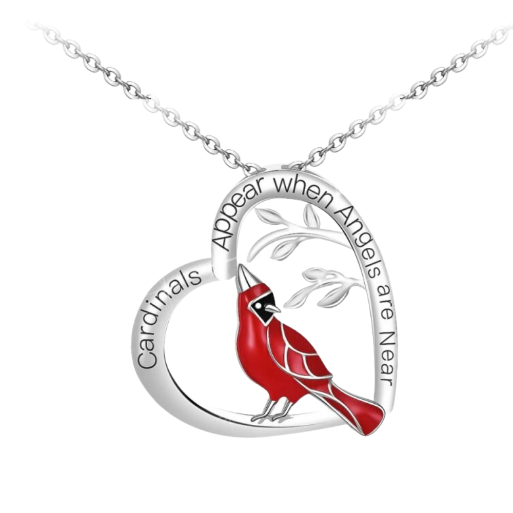 Cardinal heart pendant necklace