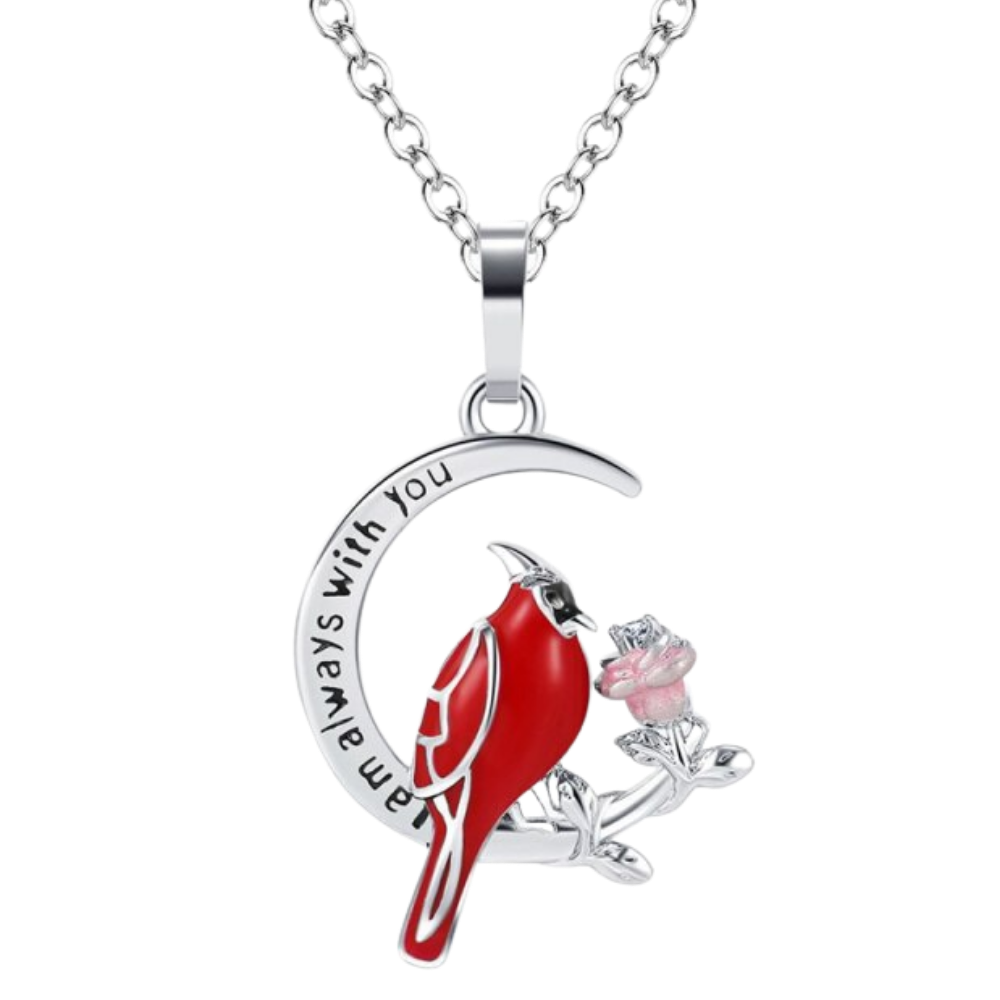 Cardinal heart pendant necklace