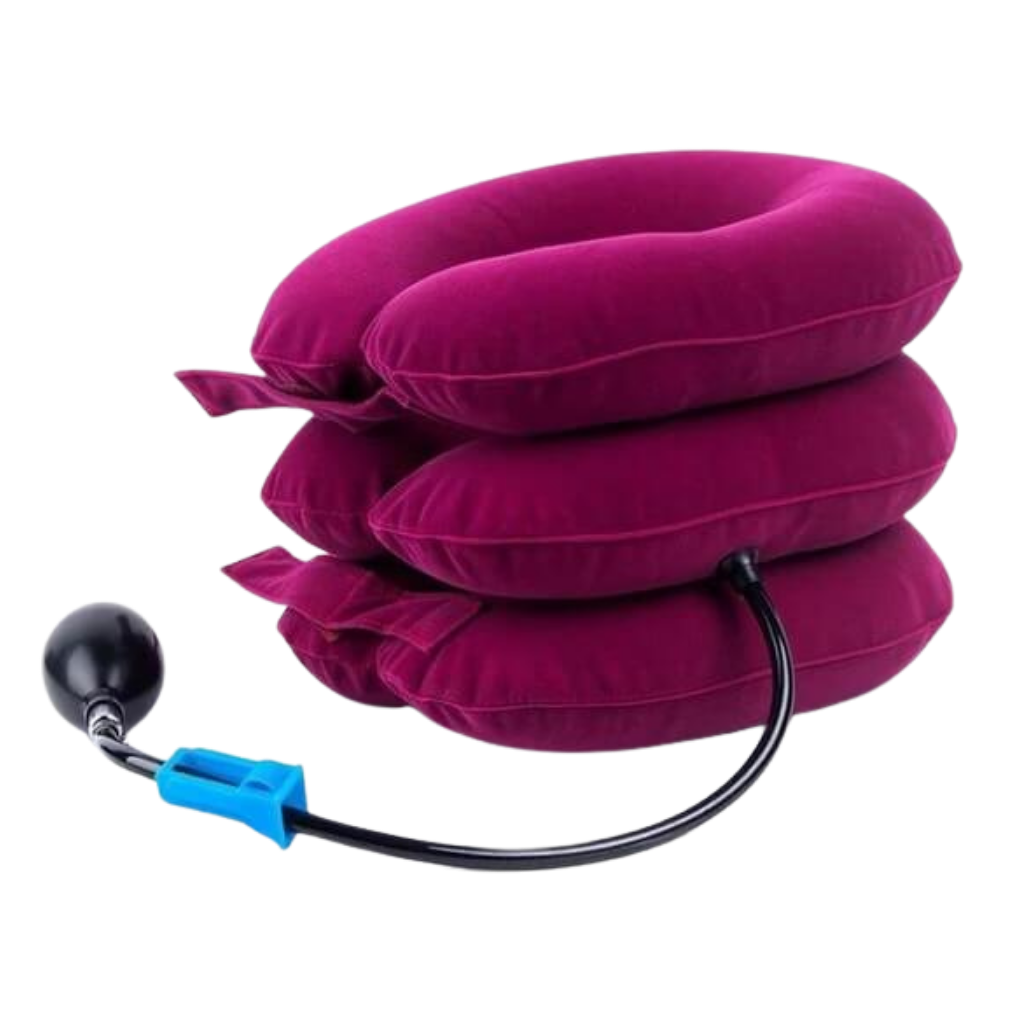 Cervical traction inflatable collar