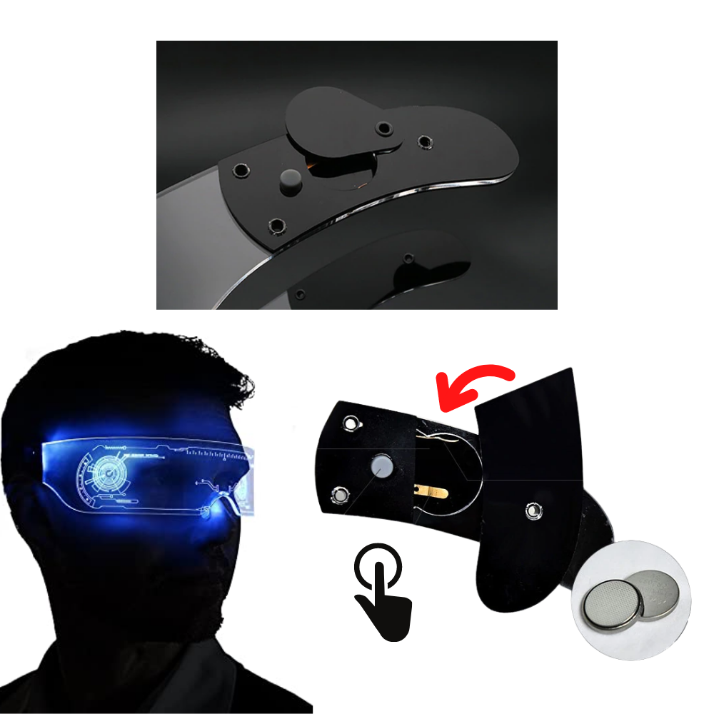 Occhiali luminosi con luci led colorate