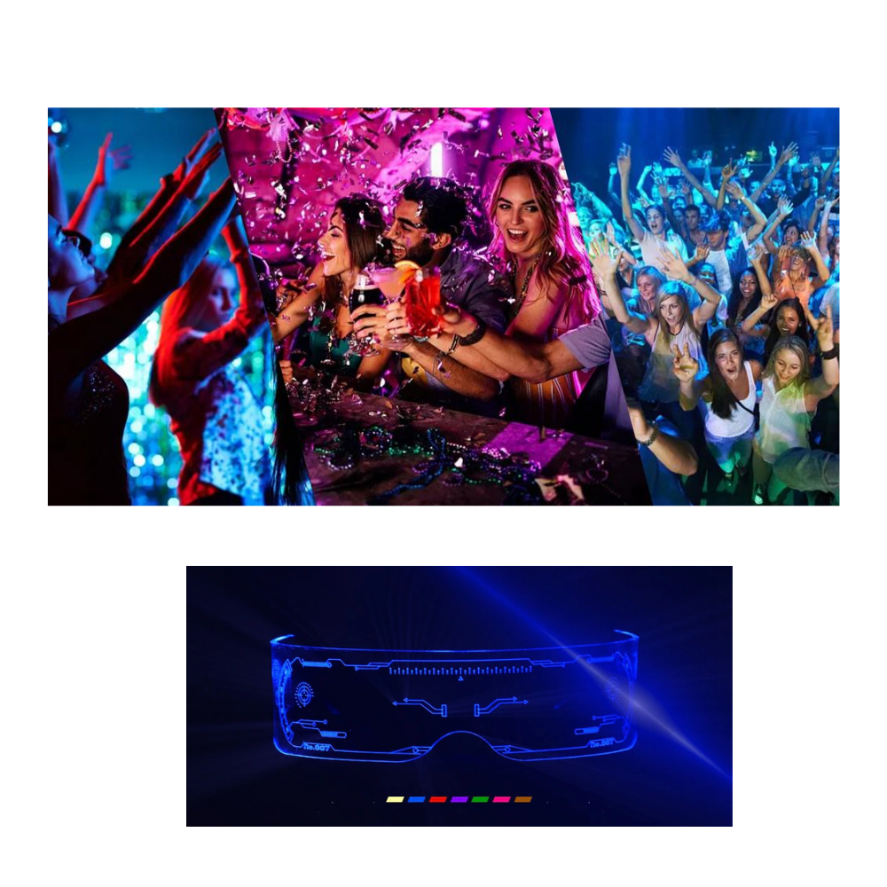 Occhiali luminosi con luci led colorate - Ozerty