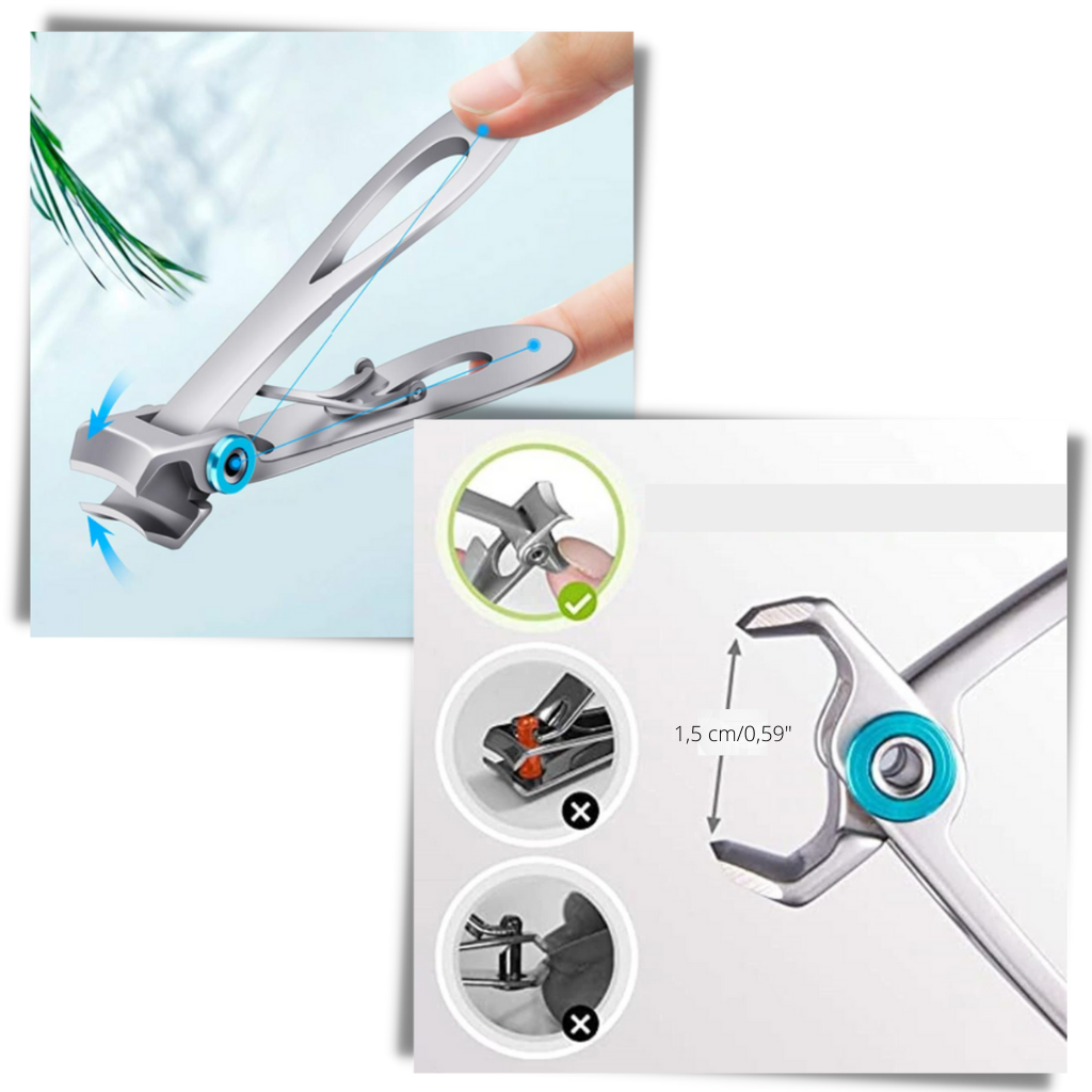 Tagliaunghie a mascella larga in acciaio inossidabile - Ozerty