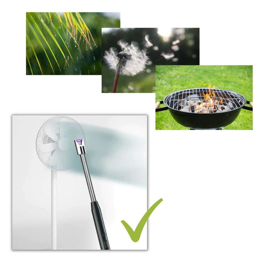 Accendino da cucina antivento ricaricabile - Ozerty