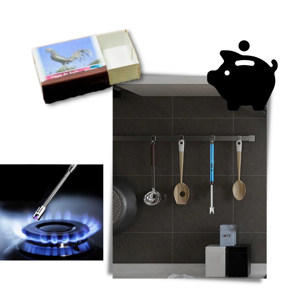 Accendino da cucina antivento ricaricabile - Ozerty