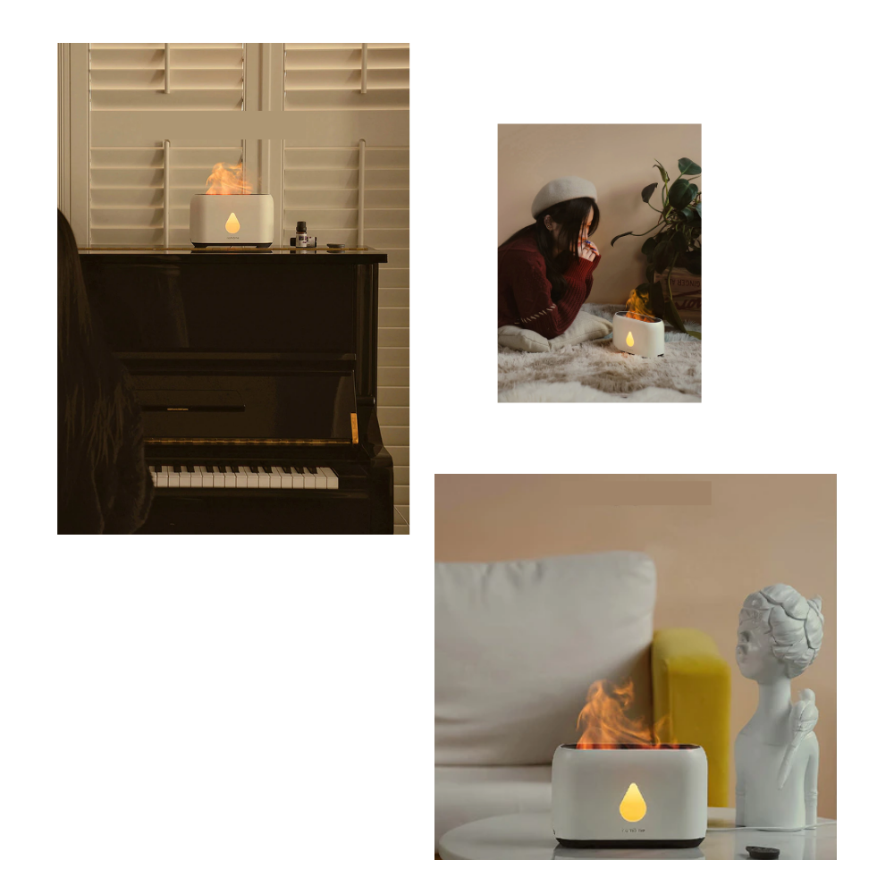 Umidificatore d'aria con effetto fiamme - Ozerty