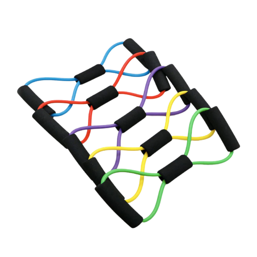 Fascia elastica di resistenza fitness con maniglie e 8 forme - Ozerty