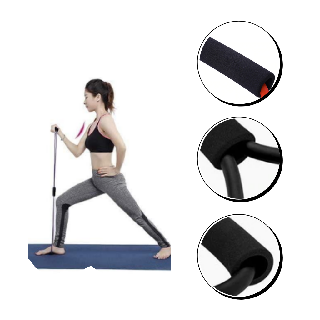 Fascia elastica di resistenza fitness con maniglie e 8 forme
