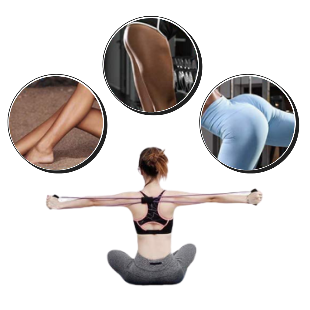 Fascia elastica di resistenza fitness con maniglie e 8 forme - Ozerty