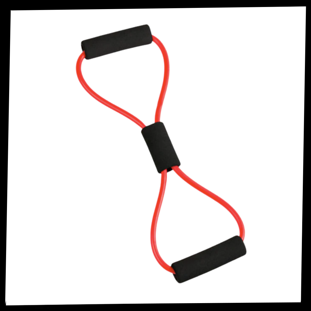 Fascia elastica di resistenza fitness con maniglie e 8 forme - Ozerty