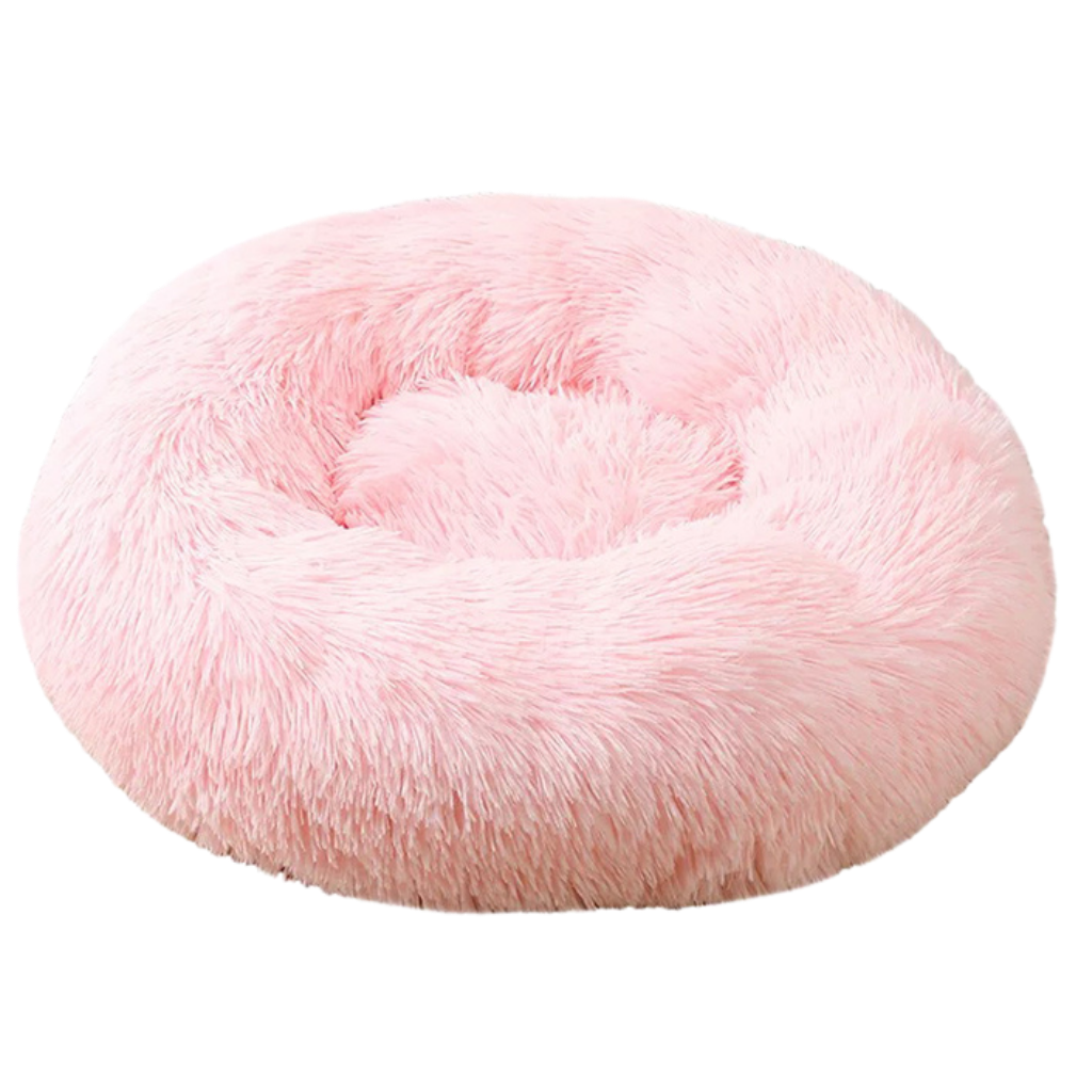 Soft plush donut pet bed