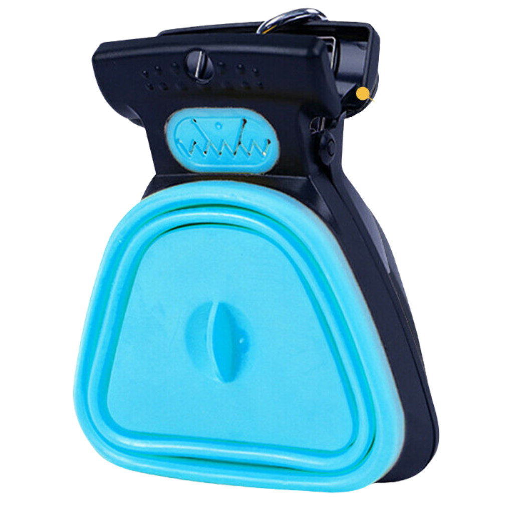 Collapsible dog poop scoop with bag dispenser