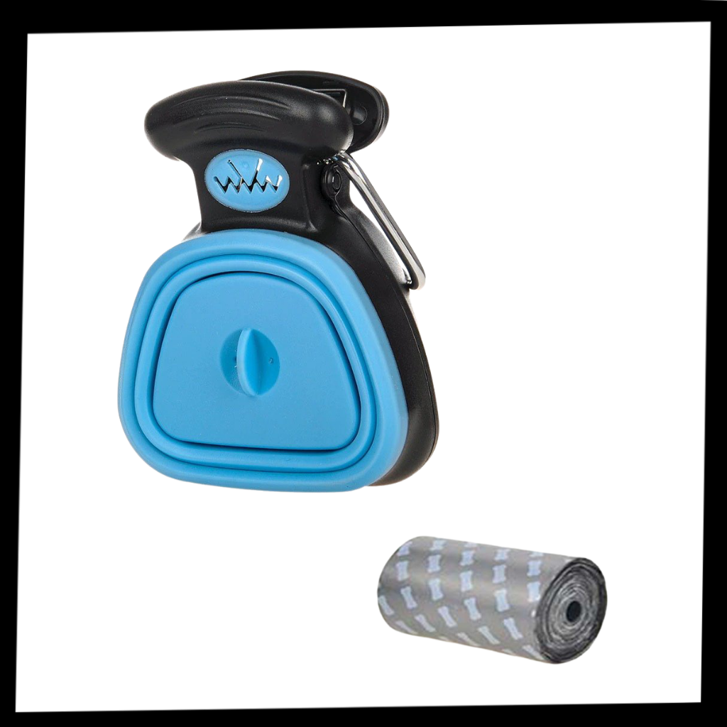 Paletta per cacca di cane pieghevole con distributore di sacchetti - Ozerty