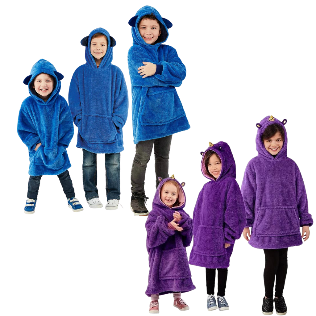 2 in 1 felpa con cappuccio peluche pieghevole