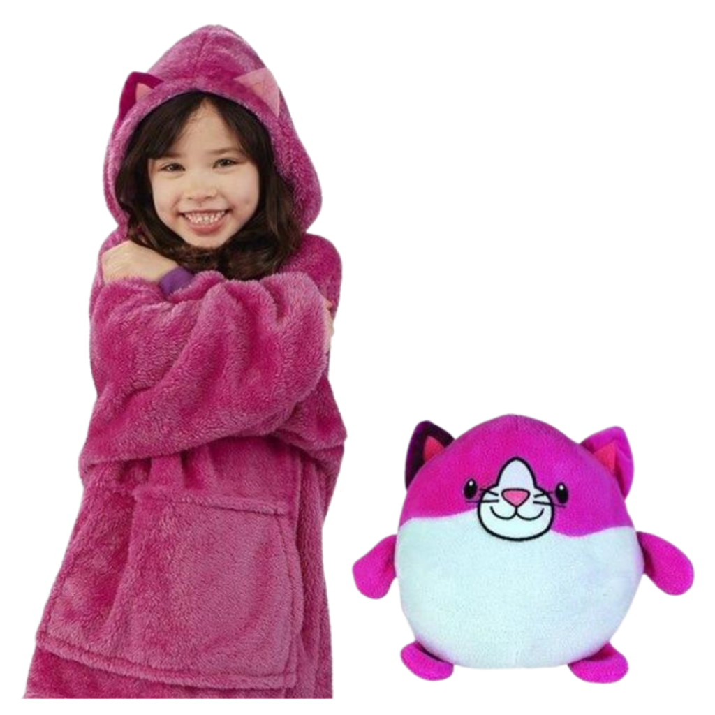 2 in 1 foldable plush hoodie