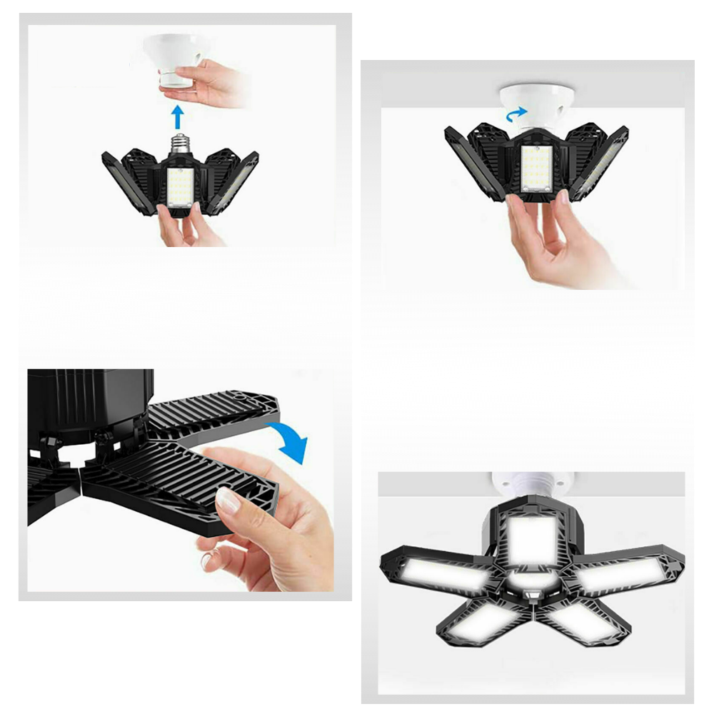 Luce del garage con 5 pannelli pieghevoli