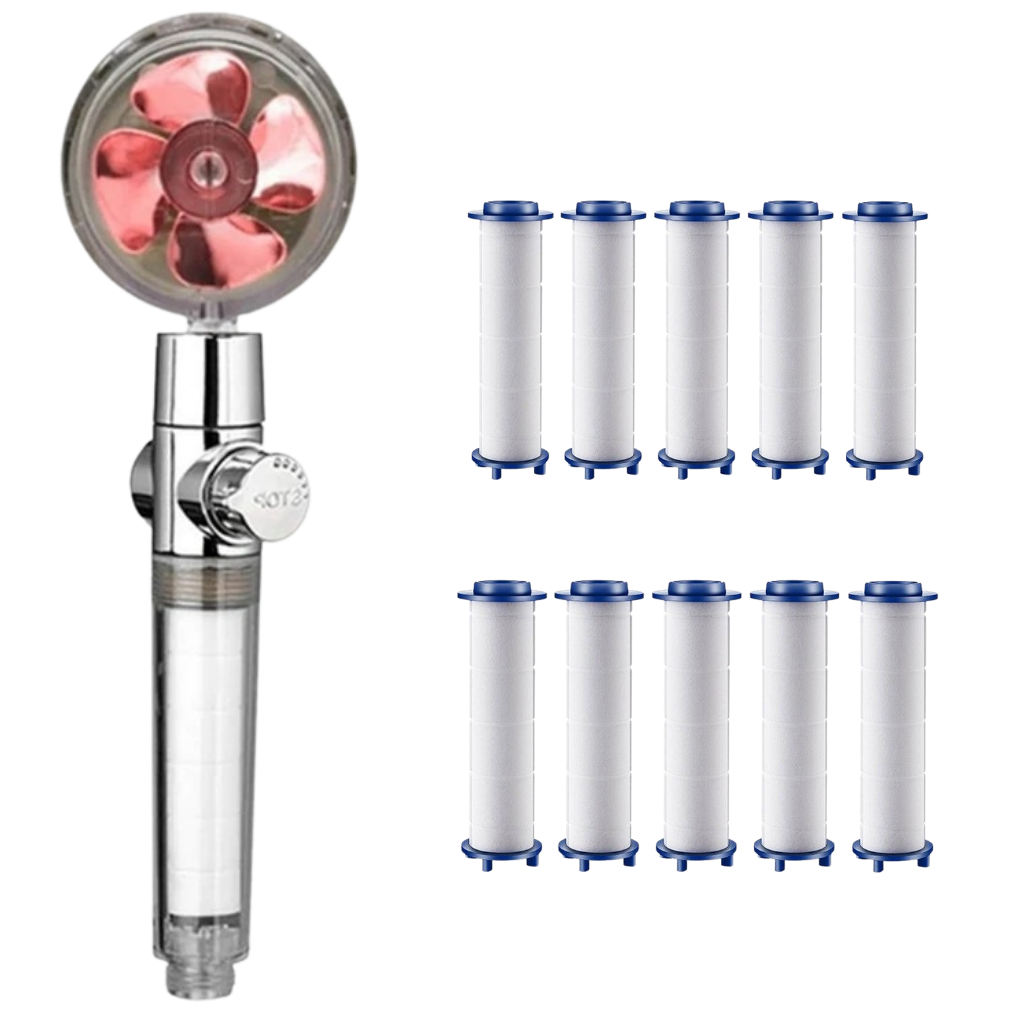 High pressure rotating propeller shower head