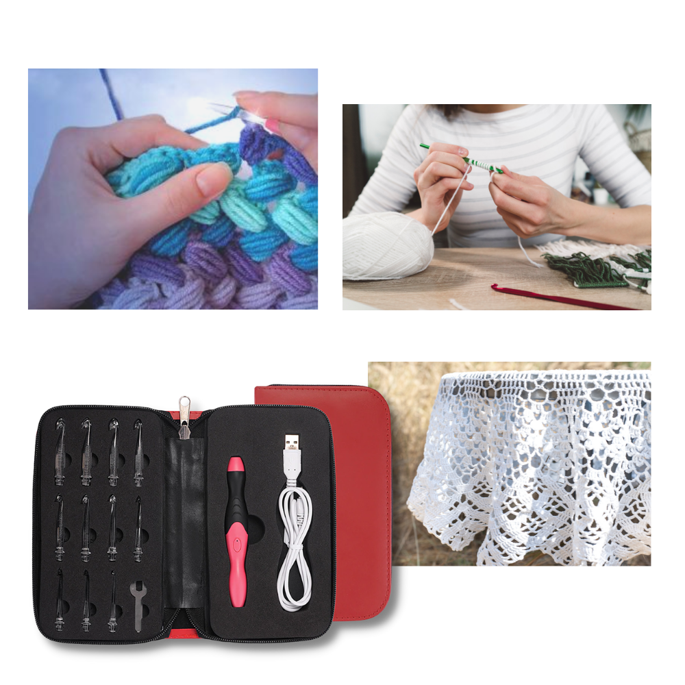 Set di uncinetti ergonomici a LED - Ozerty