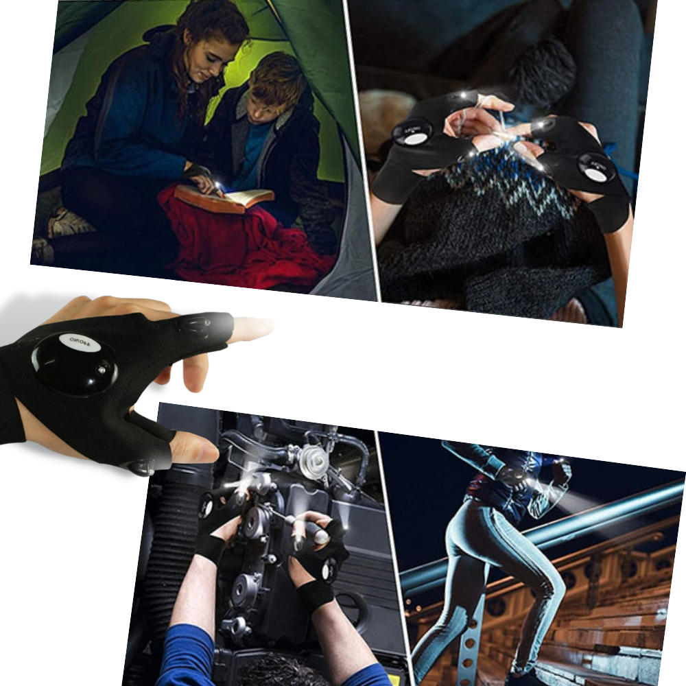 Paio di guanti a LED con luci impermeabili - Ozerty