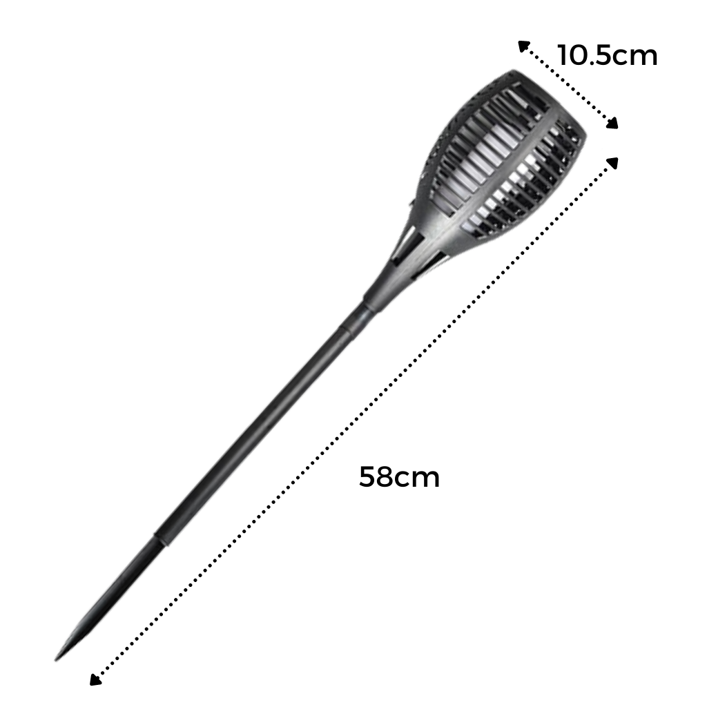 Torcia luminosa solare a LED con fiamma tremolante - Ozerty
