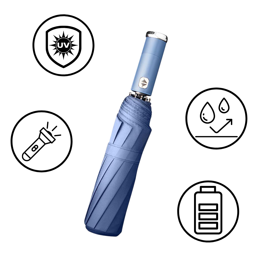 Ombrello da sole e pioggia a LED antivento - Ozerty