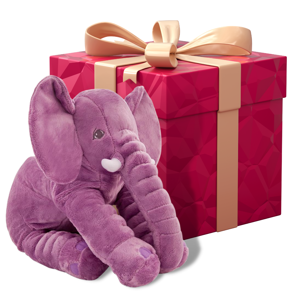Large elephant plush pillow