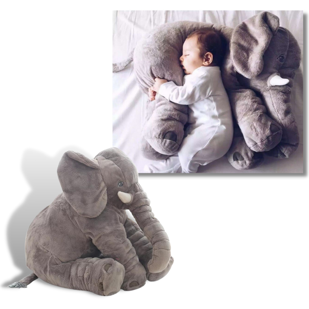 Large elephant plush pillow