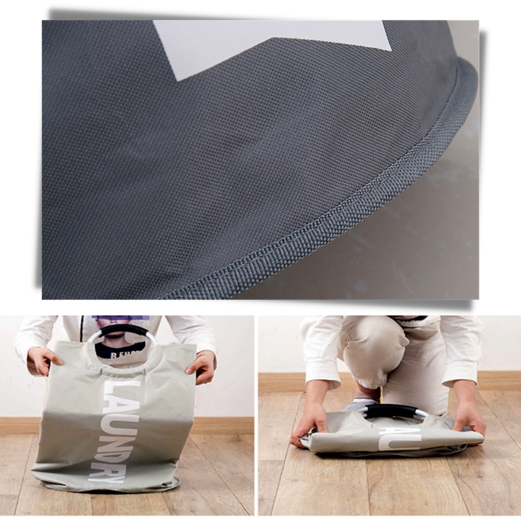 Borsa pieghevole per il cesto della biancheria con manici - Ozerty