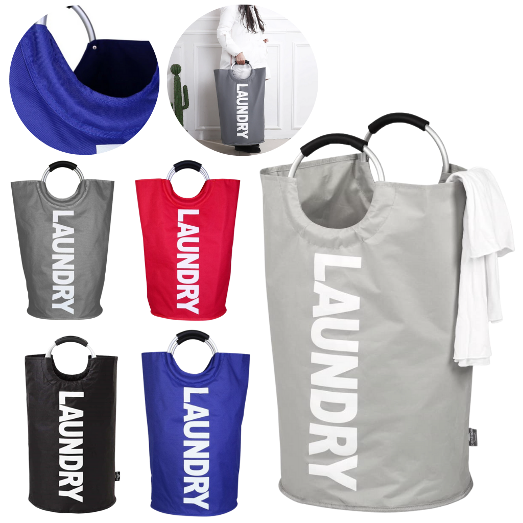 Borsa pieghevole per il cesto della biancheria con manici - Ozerty