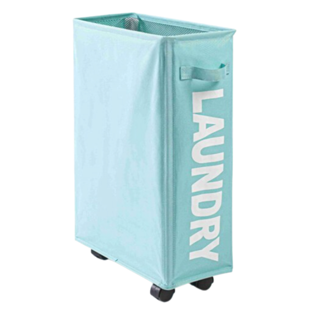 Portable laundry basket with wheels