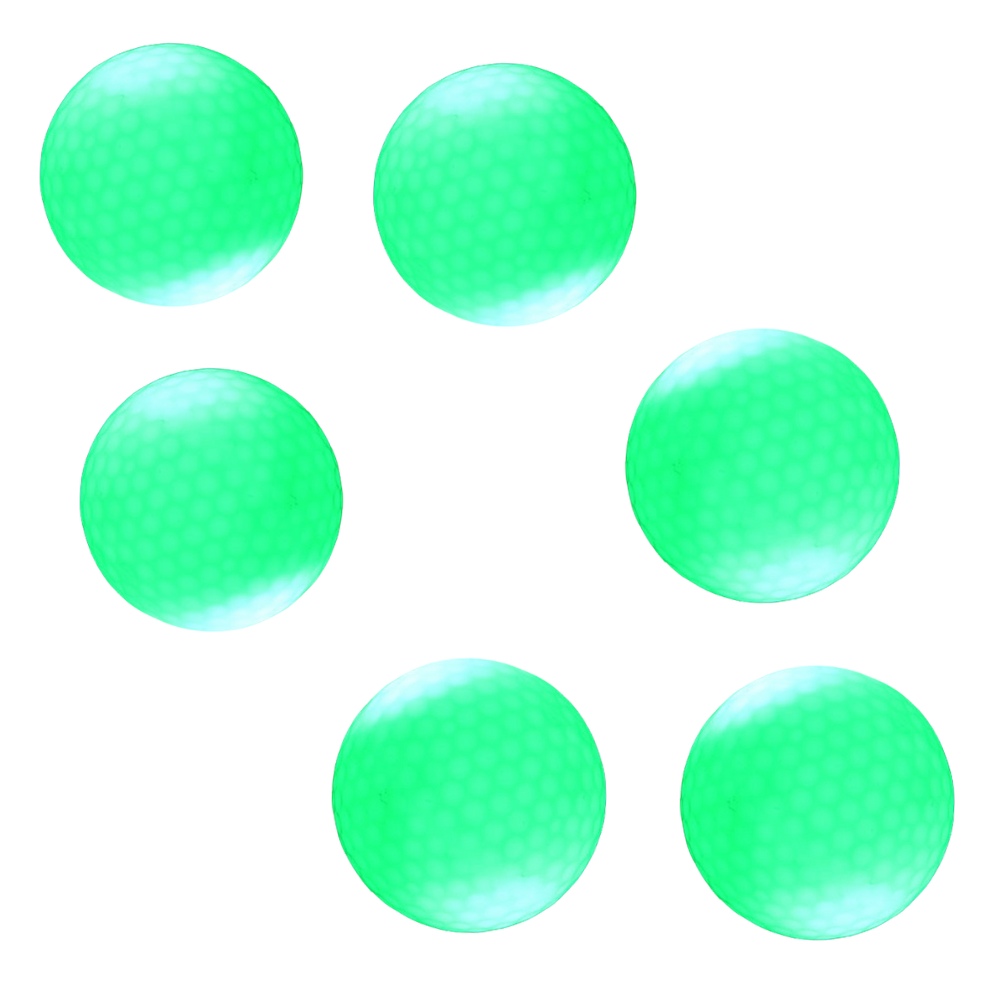 Pack of 6 LED light up golf balls