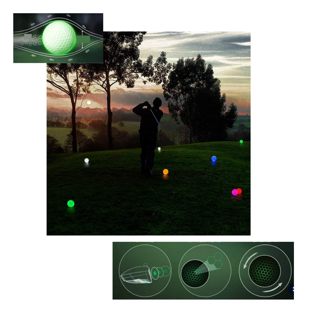 Confezione da 6 palline da golf luminose a LED