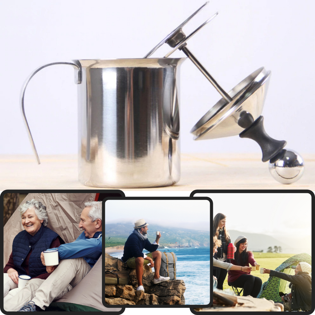 Montalatte manuale in acciaio inox 400ml - Ozerty