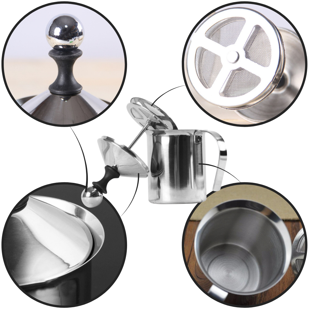 Montalatte manuale in acciaio inox 400ml - Ozerty