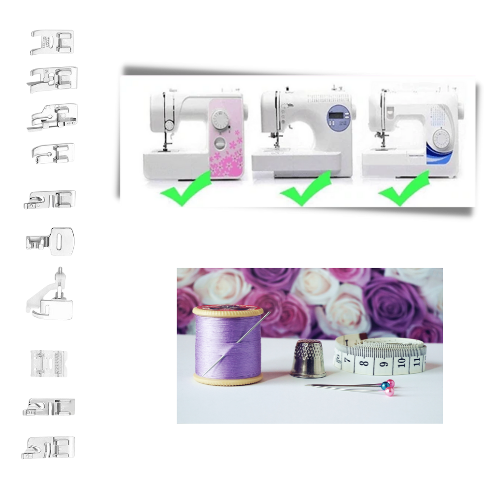 Confezione di piedini per cucire 32/42 pezzi - Ozerty