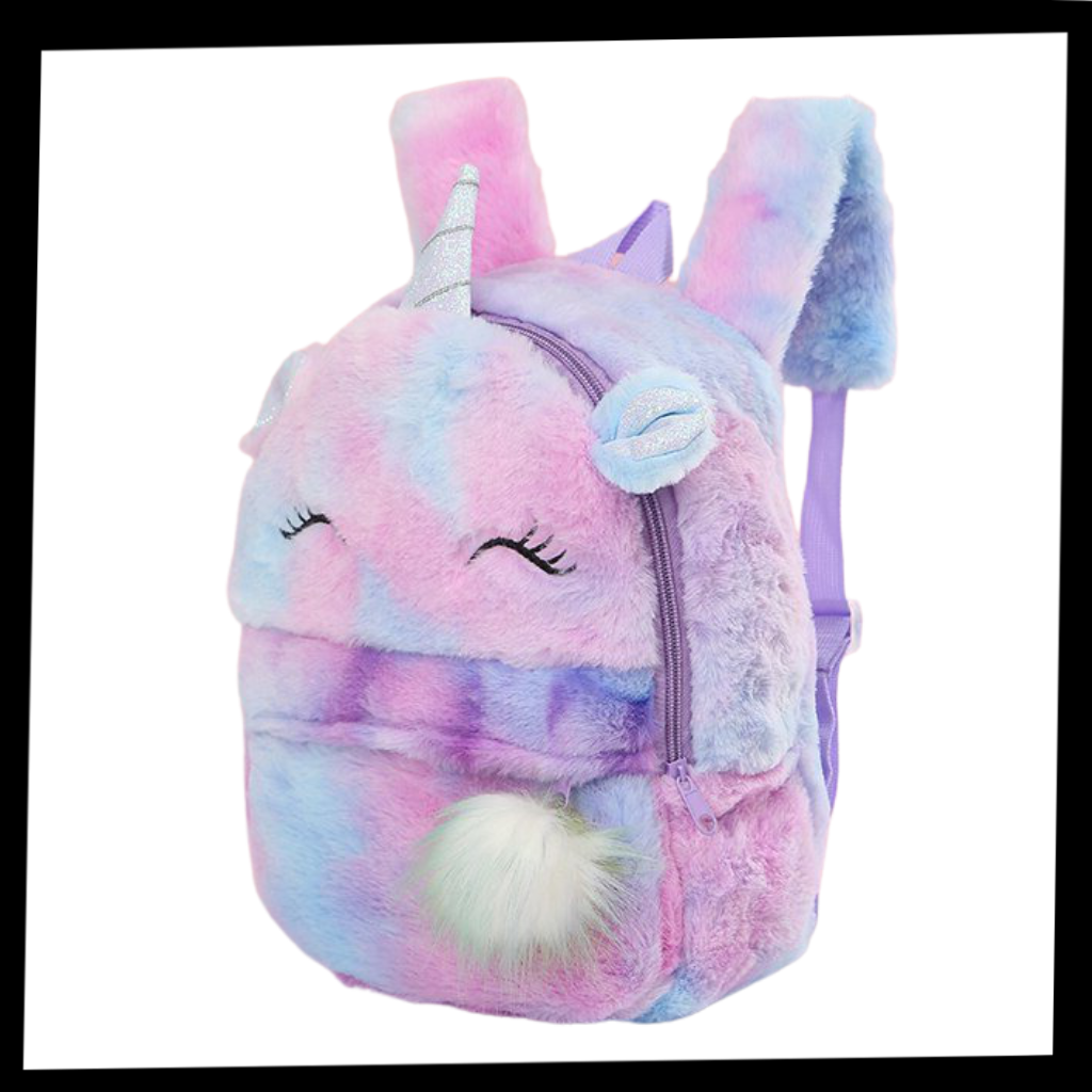 Zaino da ragazza con unicorno di peluche - Ozerty