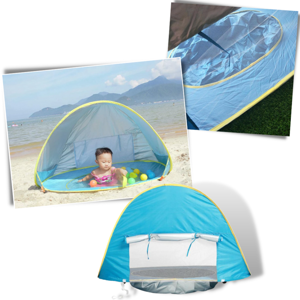 Tenda da spiaggia portatile per bambini con mini piscina - Ozerty